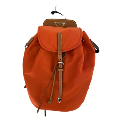 Pre-owned Prada Backpack In Orange
