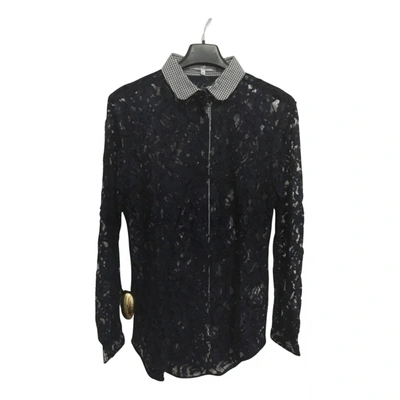 Pre-owned Carven Lace Shirt In Navy