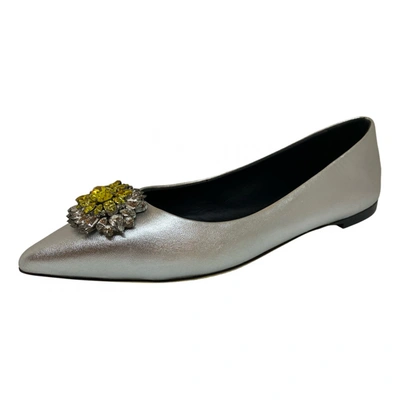 Pre-owned Giuseppe Zanotti Leather Ballet Flats In Silver