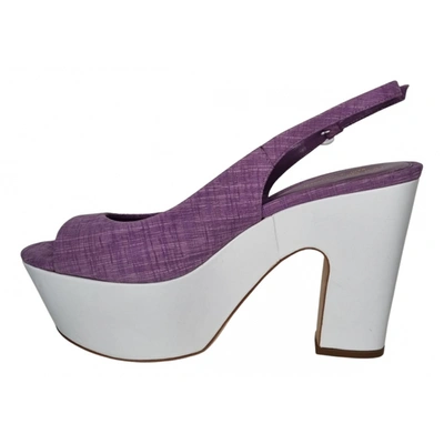 Pre-owned Sergio Rossi Leather Sandals In Purple