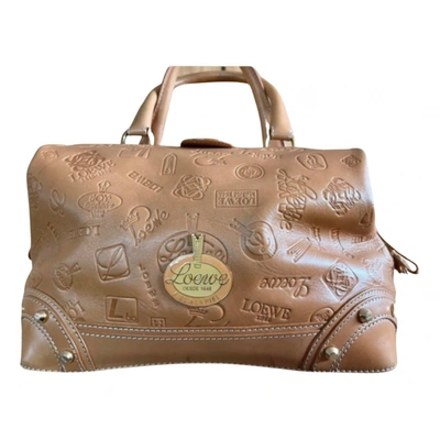 Pre-owned Loewe Leather Handbag In Camel