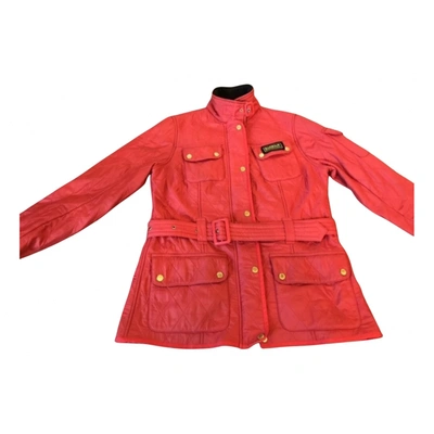 Pre-owned Barbour Coat In Red