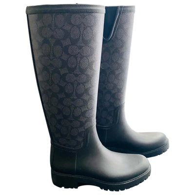 Pre-owned Coach Wellington Boots In Multicolour