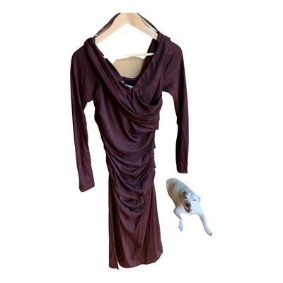 Pre-owned Diane Von Furstenberg Mid-length Dress In Burgundy