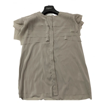 Pre-owned Byblos Silk Blouse In Grey