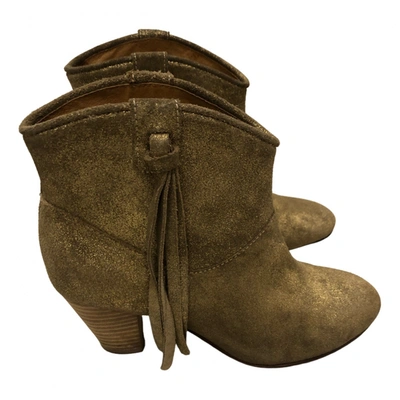 Pre-owned Maje Leather Ankle Boots In Metallic