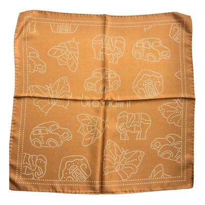 Pre-owned Braccialini Silk Handkerchief In Brown