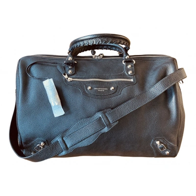 Pre-owned Balenciaga Leather Travel Bag In Black
