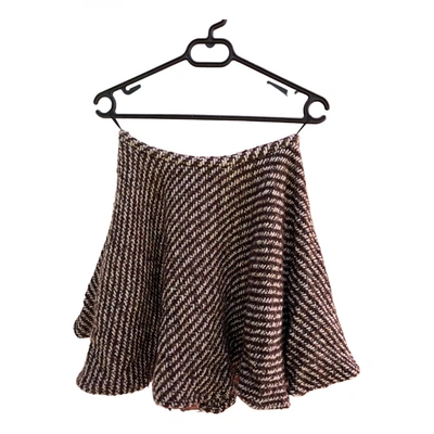 Pre-owned Kenzo Wool Maxi Skirt In Brown