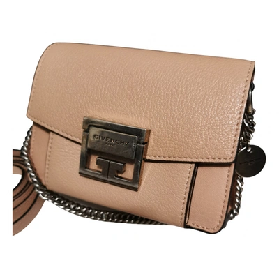 Pre-owned Givenchy Gv3 Leather Crossbody Bag In Beige