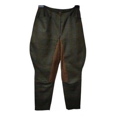 Pre-owned Moschino Cheap And Chic Wool Trousers In Green