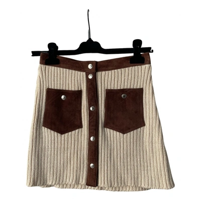 Pre-owned Dolce & Gabbana Wool Mini Skirt In Beige