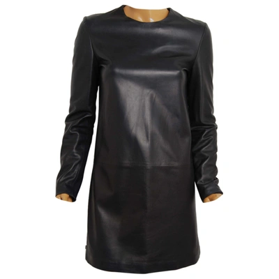 Pre-owned Gucci Leather Mini Dress In Black