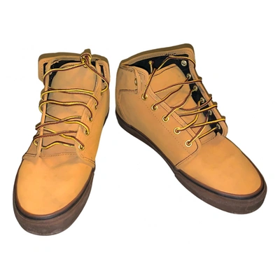 Pre-owned Vans High Trainers In Beige