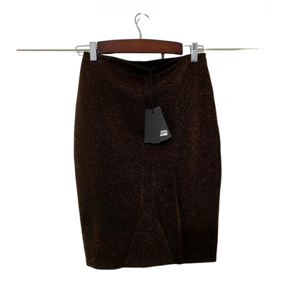 Pre-owned Pinko Glitter Mid-length Skirt In Metallic