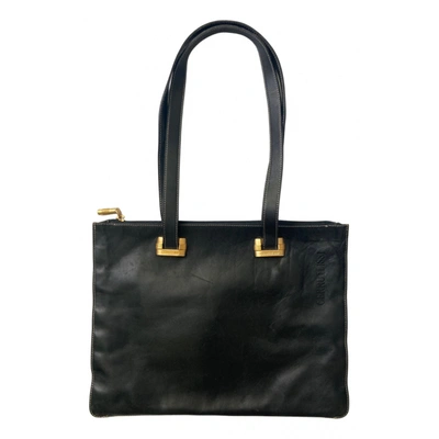 Pre-owned Cerruti 1881 Leather Handbag In Black