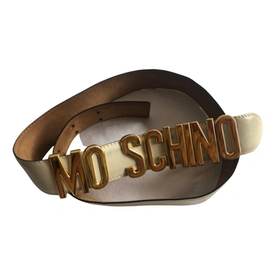 Pre-owned Moschino Leather Belt In Beige