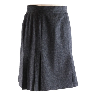 Pre-owned Chanel Wool Skirt In Grey