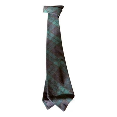 Pre-owned Pendleton Wool Tie In Green