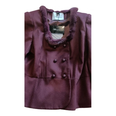 Pre-owned Blumarine Wool Blazer In Burgundy