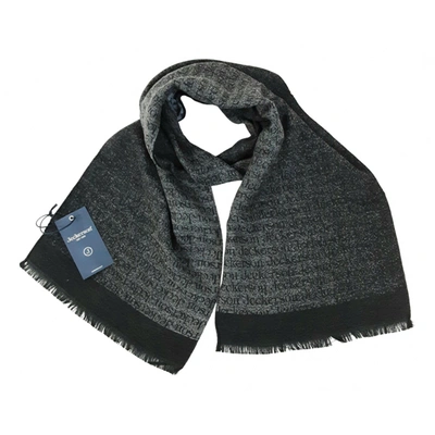 Pre-owned Jeckerson Wool Scarf & Pocket Square In Grey