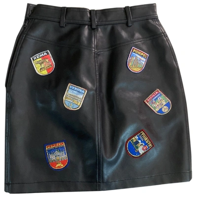 Pre-owned Moschino Leather Mid-length Skirt In Other