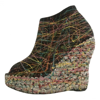 Pre-owned Jeffrey Campbell Leather Open Toe Boots In Multicolour
