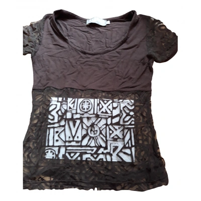 Pre-owned Et Vous T-shirt In Brown