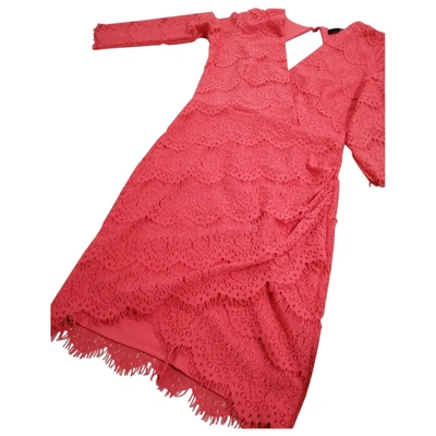 Pre-owned Guess Lace Mid-length Dress In Orange