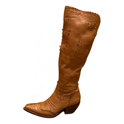 Pre-owned Ermanno Scervino Leather Boots In Camel