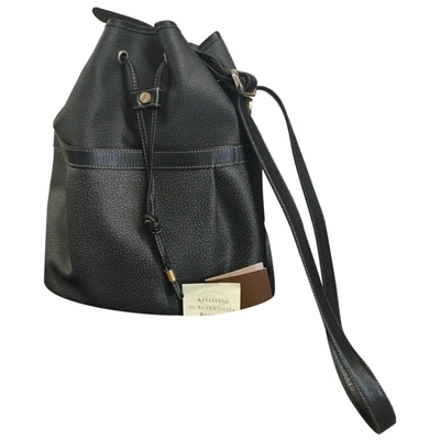 Pre-owned Borbonese Leather Crossbody Bag In Black