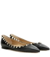 VALENTINO GARAVANI ROCKSTUD LEATHER BALLET FLATS,P00210477