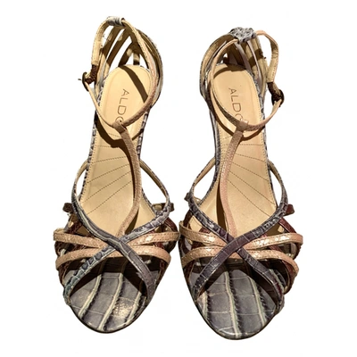 Pre-owned Aldo Patent Leather Sandals In Metallic