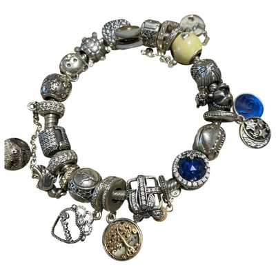 Pre-owned Pandora Silver Bracelet In Blue