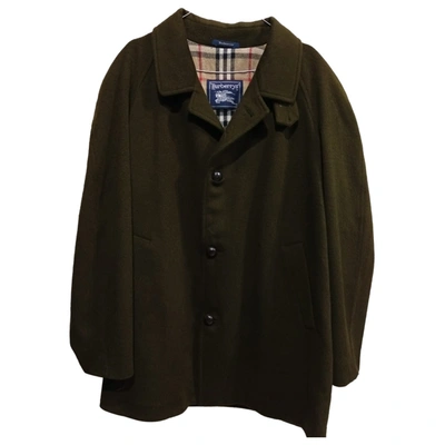 Pre-owned Burberry Wool Coat In Green