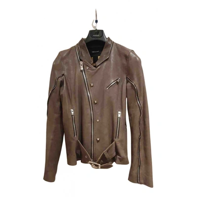 Pre-owned Hogan Leather Jacket In Brown