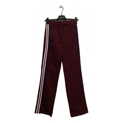 Pre-owned Pinko Straight Pants In Burgundy