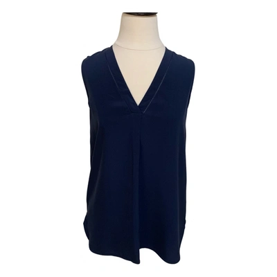 Pre-owned Vince Silk Blouse In Navy
