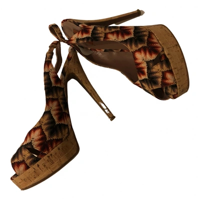 Pre-owned Missoni Cloth Sandals In Burgundy