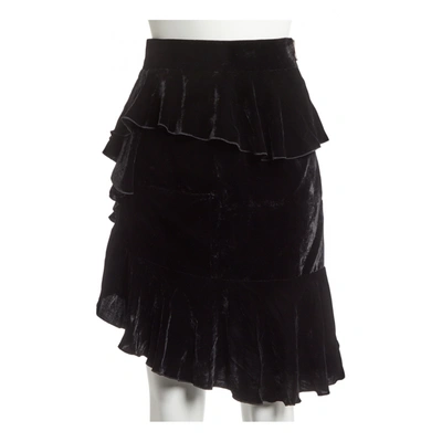 Pre-owned Balmain Velvet Mini Skirt In Black