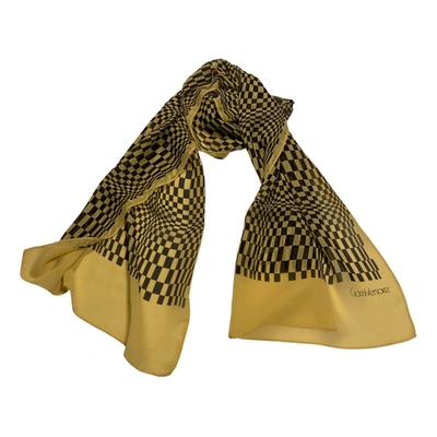 Pre-owned Versace Silk Neckerchief In Yellow