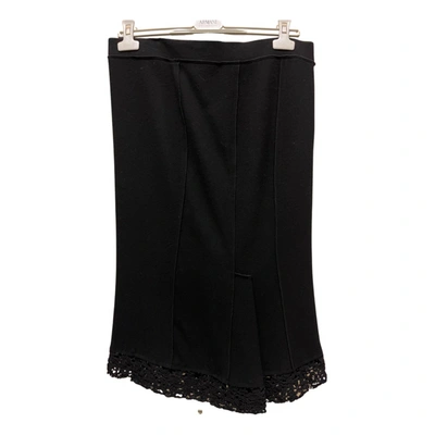 Pre-owned Ermanno Scervino Wool Maxi Skirt In Black
