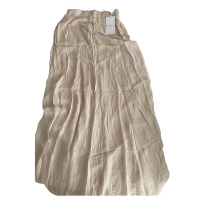 Pre-owned Kaos Maxi Skirt In Beige