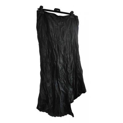 Pre-owned Dolce Vita Leather Maxi Skirt In Black