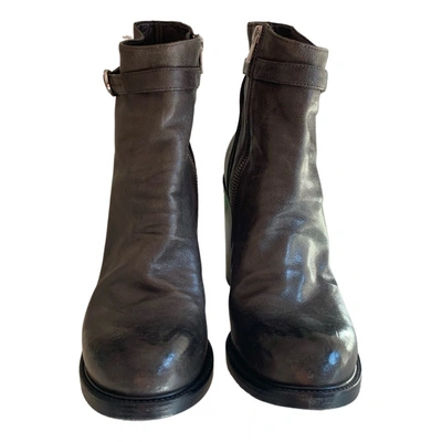 Pre-owned Officine Creative Leather Ankle Boots In Grey
