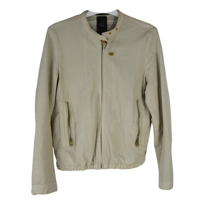 Pre-owned G-star Raw Leather Jacket In Beige