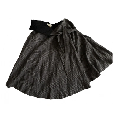 Pre-owned Dries Van Noten Linen Mid-length Skirt In Black