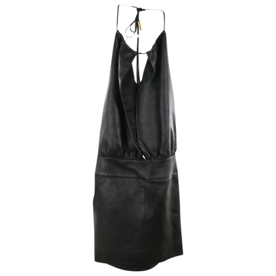 Pre-owned Alexandre Vauthier Leather Dress In Black