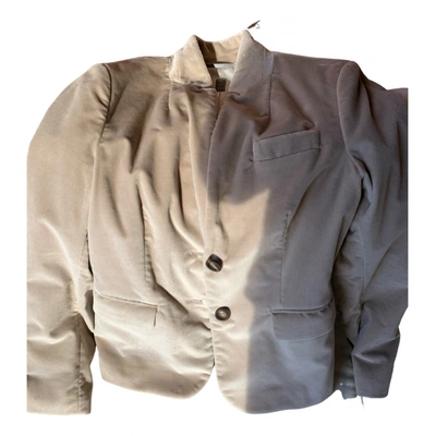 Pre-owned Peserico Velvet Suit Jacket In Beige