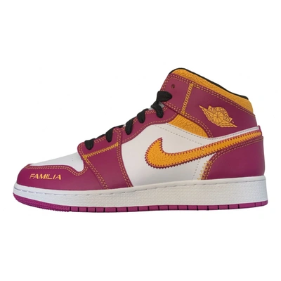 Pre-owned Jordan 1 Leather Trainers In Multicolour